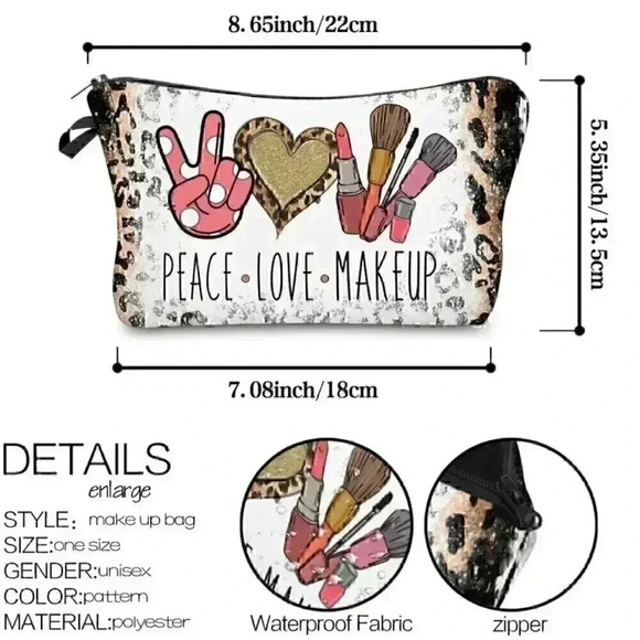 Leopard Letter Makeup Bag - Picture 4 of 5